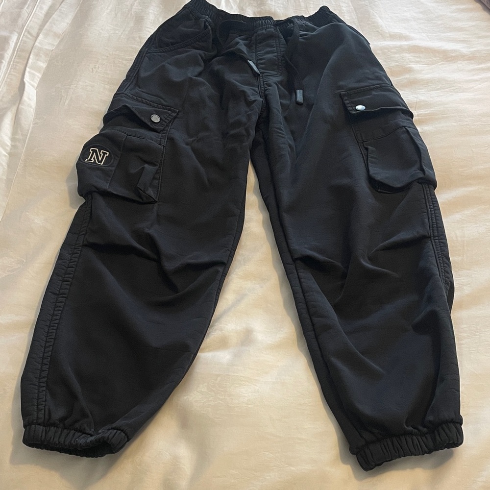Big boy 12-14 Black Cargo Jogger Pants with fleece (made in South korea)